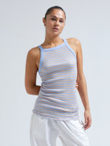 Seamless Basic Silky Daze | Seide Strap Top Dark sand/Light blue