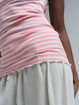 Seamless Basic Silky Daze | Seide Strap Top Pink/Off-White