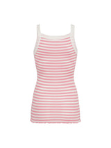 Seamless Basic Silky Daze | Seide Strap Top Pink/Off-White