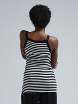 Seamless Basic Silky Daze | Seide Strap Top Black/Off-White