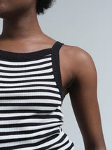Seamless Basic Silky Daze | Seide Strap Top Black/Off-White