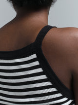 Seamless Basic Silky Daze | Seide Strap Top Black/Off-White