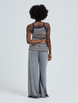 Seamless Basic Silky Daze | Seide Strap Top Navy/Beige