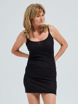 Seamless Basic Silky Elena | Seide Slip Dress Black