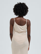 Seamless Basic Silky Elena | Seide Slip Dress Rosie Beige