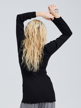 Seamless Basic Silky Fiore | Seide Blouse Black