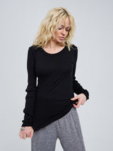 Seamless Basic Silky Fiore | Seide Blouse Black