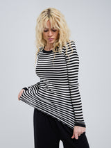 Seamless Basic Silky Fiore | Seide Blouse Black/Off-White