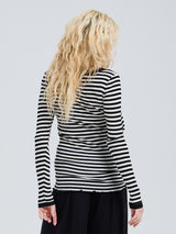 Seamless Basic Silky Fiore | Seide Blouse Black/Off-White
