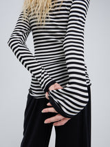 Seamless Basic Silky Fiore | Seide Blouse Black/Off-White
