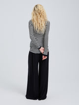 Seamless Basic Silky Fiore | Seide Blouse Black/Off-White
