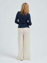 Seamless Basic Silky Fiore | Seide Blouse Navy