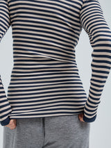 Seamless Basic Silky Fiore | Seide Blouse Navy/Beige