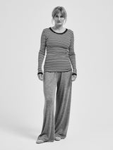 Seamless Basic Silky Fiore | Seide Blouse Navy/Off-white