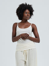 Seamless Basic Silky Sofia | Seide Strap Top Off-White