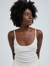 Seamless Basic Silky Sofia | Seide Strap Top Off-White