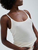 Seamless Basic Silky Sofia | Seide Strap Top Off-White