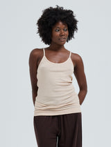 Seamless Basic Silky Sofia | Seide Strap Top Rosie Beige