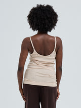 Seamless Basic Silky Sofia | Seide Strap Top Rosie Beige