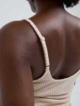 Seamless Basic Silky Sofia | Seide Strap Top Rosie Beige