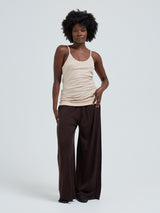 Seamless Basic Silky Sofia | Seide Strap Top Rosie Beige