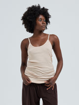 Seamless Basic Silky Sofia | Seide Strap Top Rosie Beige