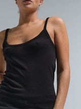 Seamless Basic Woolen Viola | Merinowolle Strap Top Black