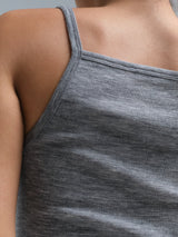 Seamless Basic Woolen Viola | Merinowolle Strap Top Grey Melange
