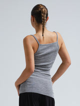 Seamless Basic Woolen Viola | Merinowolle Strap Top Grey Melange