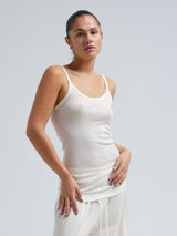 Seamless Basic Woolen Viola | Merinowolle Strap Top Off-White