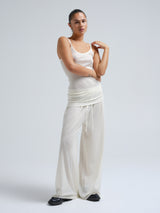 Seamless Basic Woolen Viola | Merinowolle Strap Top Off-White