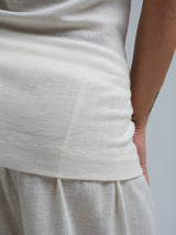 Seamless Basic Woolen Viola | Merinowolle Strap Top Off-White
