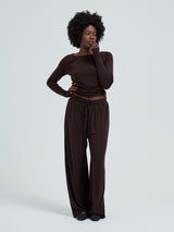 Seamless Basic Woolen Barbera | Merinowolle Pants Dark Brown