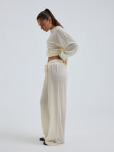 Seamless Basic Woolen Barbera | Merinowolle Pants Off-White