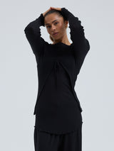 Seamless Basic Woolen Cardigan | Merinowolle Cardigan Black
