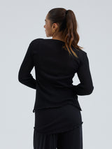 Seamless Basic Woolen Cardigan | Merinowolle Cardigan Black