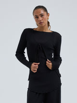 Seamless Basic Woolen Cardigan | Merinowolle Cardigan Black