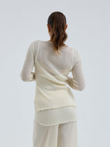 Seamless Basic Woolen Cardigan | Merinowolle Cardigan Off-White