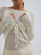 Seamless Basic Woolen Cardigan | Merinowolle Cardigan Off-White