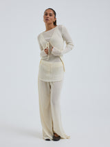 Seamless Basic Woolen Cardigan | Merinowolle Cardigan Off-White