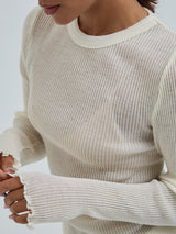 Seamless Basic Woolen Classic Blouse | Merinowolle L/S T-Shirt Off-White