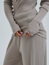 Seamless Basic Woolen Classic Polo | Merinowolle L/S T-Shirt Beige