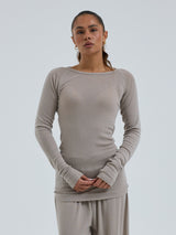 Seamless Basic Woolen Jade | Merinowolle L/S T-Shirt Beige