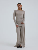 Seamless Basic Woolen Jade | Merinowolle L/S T-Shirt Beige