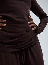 Seamless Basic Woolen Jade | Merinowolle L/S T-Shirt Dark Brown