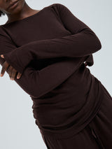 Seamless Basic Woolen Jade | Merinowolle L/S T-Shirt Dark Brown