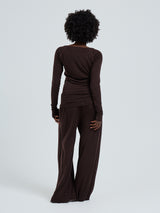 Seamless Basic Woolen Jade | Merinowolle L/S T-Shirt Dark Brown