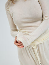 Seamless Basic Woolen Jade | Merinowolle L/S T-Shirt Off-White