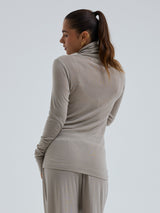Seamless Basic Woolen Lola | Merinowolle Roll Neck Beige