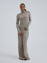 Seamless Basic Woolen Lola | Merinowolle Roll Neck Beige